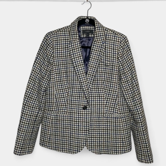 J. Crew Jackets & Blazers - J Crew Wool Blazer, Campbell, Tweed Plaid Houndstooth, E1059, size 14